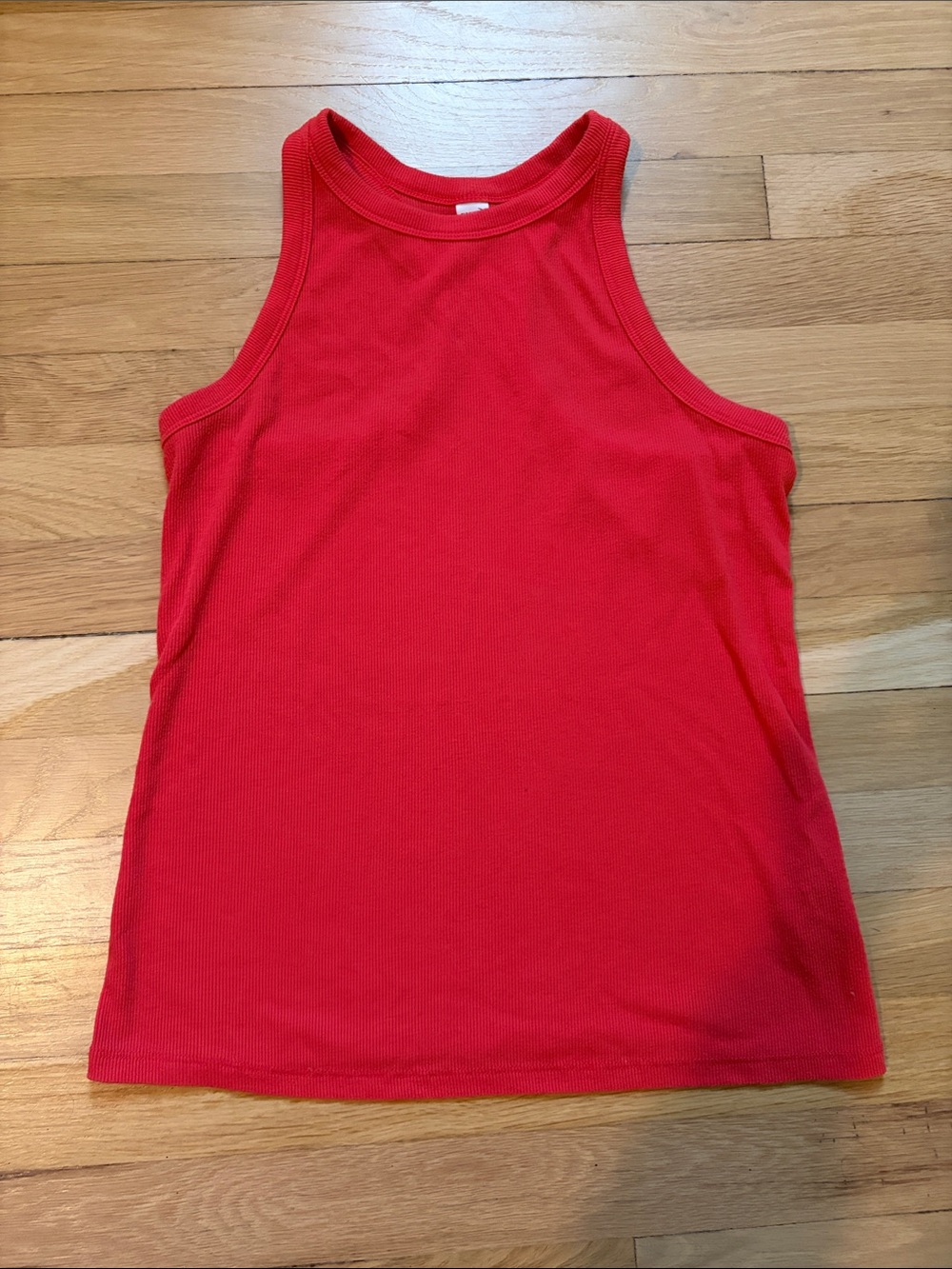 Women’s Old Navy Active Red Ribbed Tank Top - Sleeveless Comfort